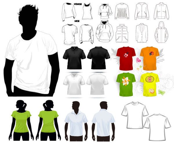 T-shirt模板矢量素材