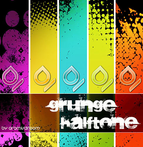 Halftone&nbsp;grunge ps笔刷