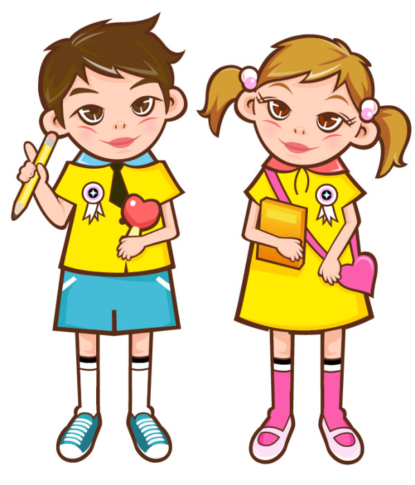 小学生矢量素材