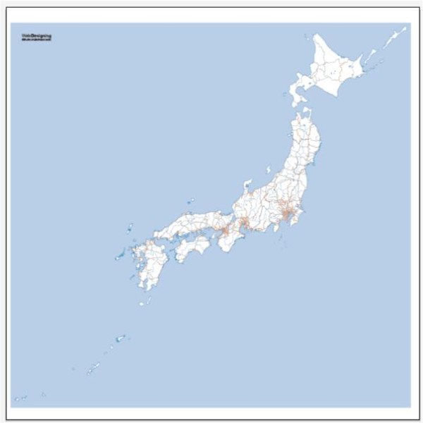 日本地图 铁路网矢量素材
