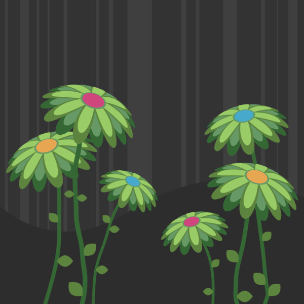 绿色的花朵矢量素材