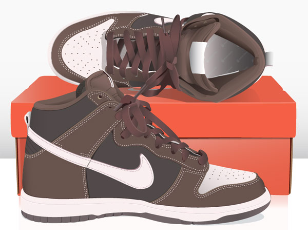 精细nike运动鞋矢量素材