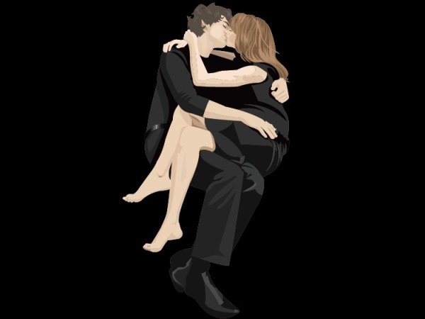 接吻 kiss 矢量素材