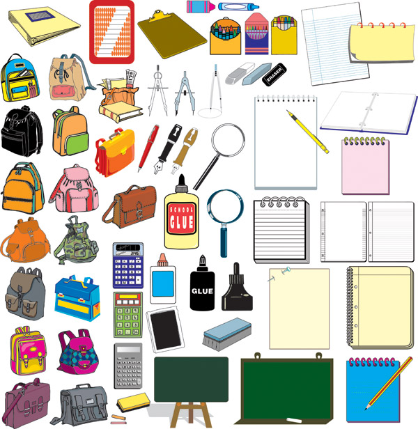 学生用品元素集矢量素材