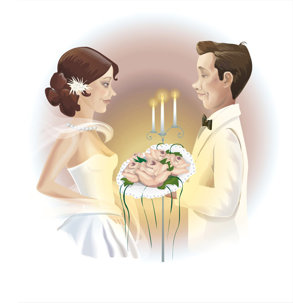 婚礼新人矢量素材