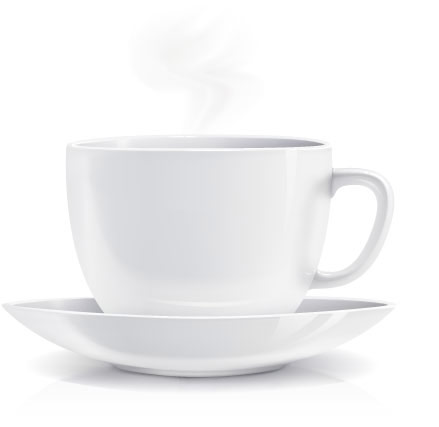逼真白色咖啡杯矢量素材