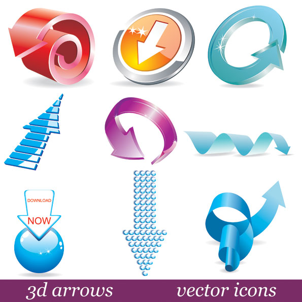 3D立体箭头图标矢量素材