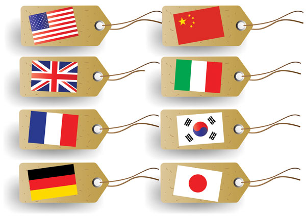 国旗吊牌矢量素材