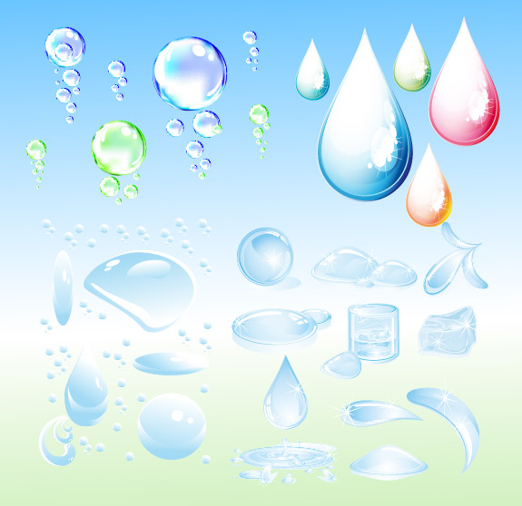 水珠水泡水滴矢量素材