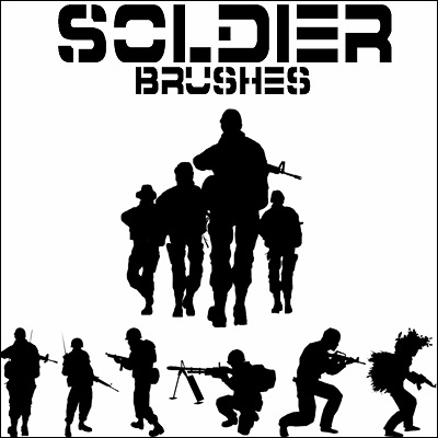 高清晰武装士兵PS笔刷