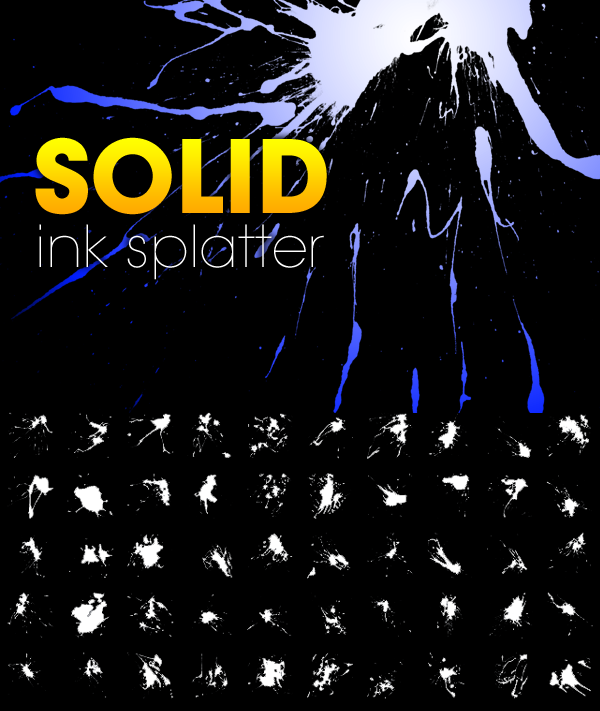 SolidInkSplatter喷溅效果PHOTOSHOP笔刷!