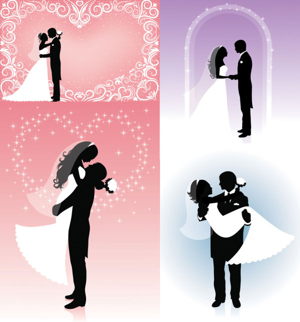 【人物剪影】婚纱矢量素材