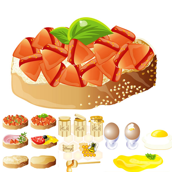  {丰富可口的食物}矢量素材