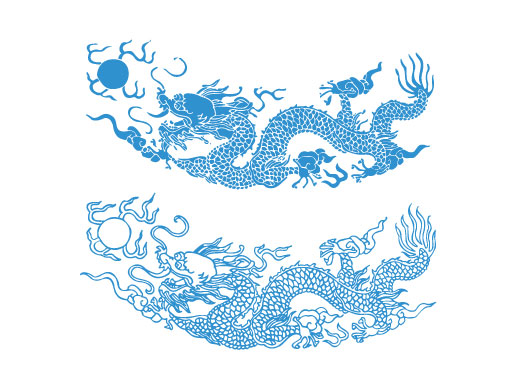 龙纹图案矢量素材