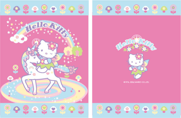 粉色kitty与独角兽矢量素材