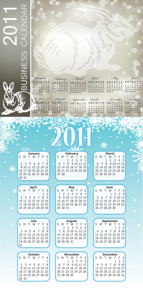 2011年日历模板2 &mdash; 矢量素材
