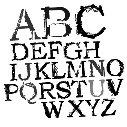 残缺主题字母矢量素材