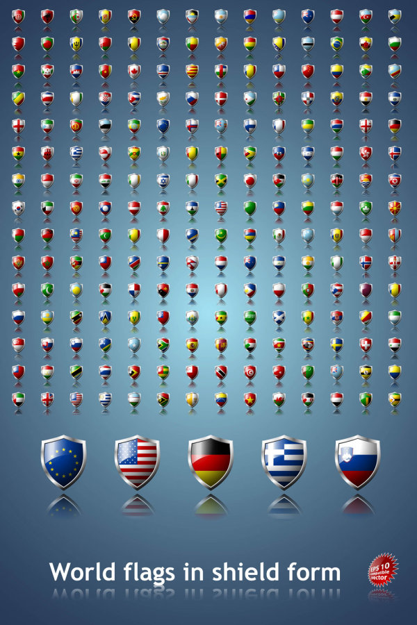 精致各国国旗图标03&mdash;&mdash;矢量素材