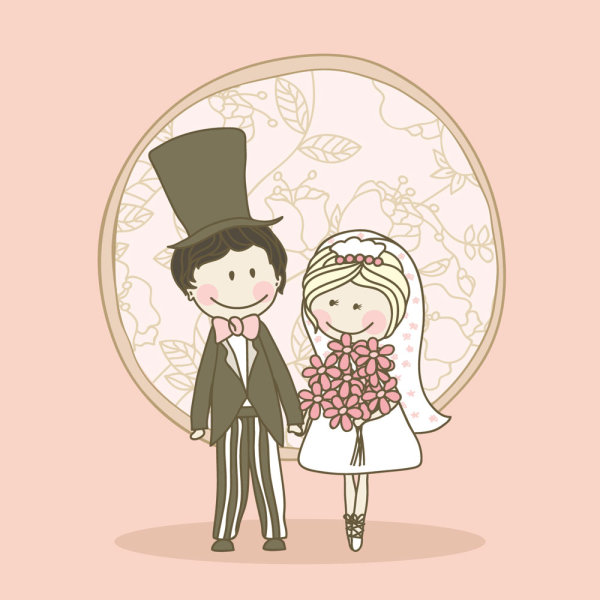 漫画风格婚礼元素04&mdash;&mdash;矢量素材