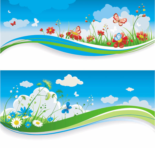 春意盎然的banner03&mdash;&mdash;矢量素材