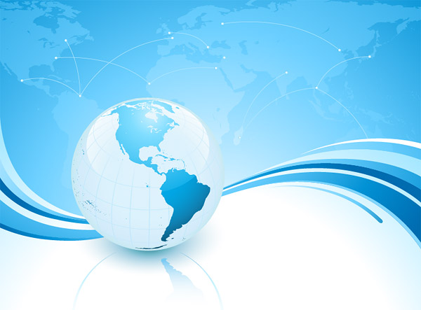 Blue crystal globe Vector