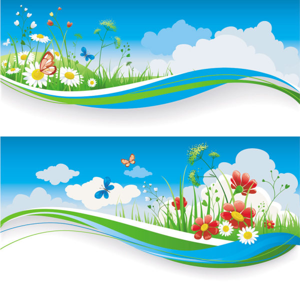 春意盎然的banner01——矢量素材