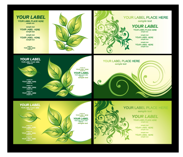 Green card template vector material