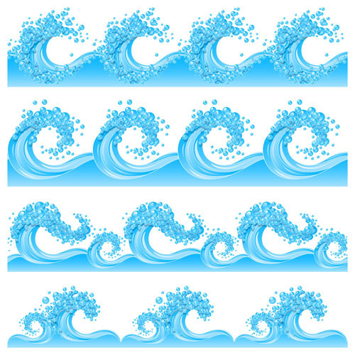 浪花卡通纹样01&mdash;&mdash;矢量素材