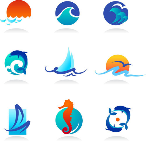 海浪卡通图形&mdash;&mdash;矢量素材