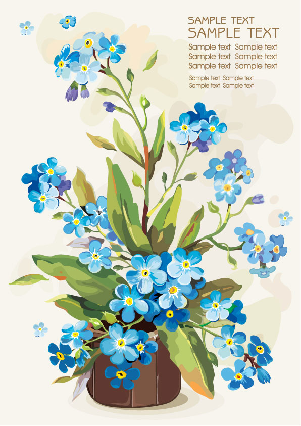 水粉画鲜花05&mdash;&mdash;矢量素材