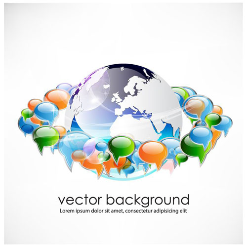 The trend business concept dialog box vector material -2