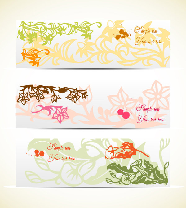 淡雅花纹banner02&mdash;&mdash;矢量素材