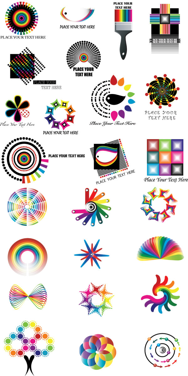 动感彩色logo纹样&mdash;&mdash;矢量素材