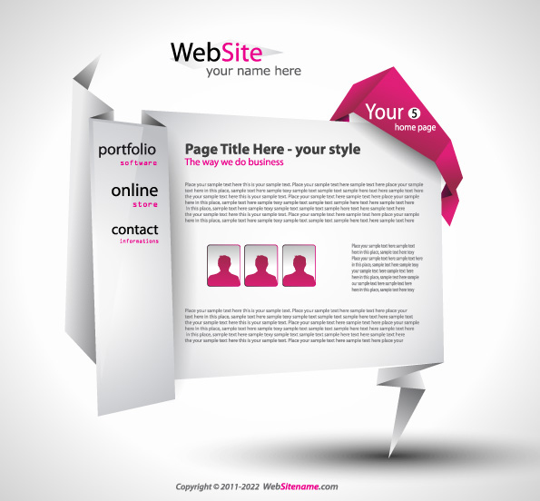 The Origami website design 02 - vector material