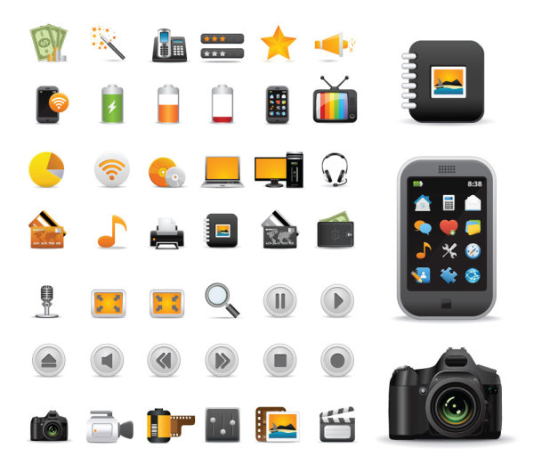 Beautiful and practical icon 02 - vector material