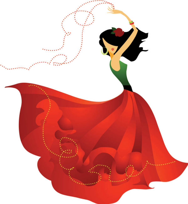 Exquisite cartoon dancer 03 - vector material