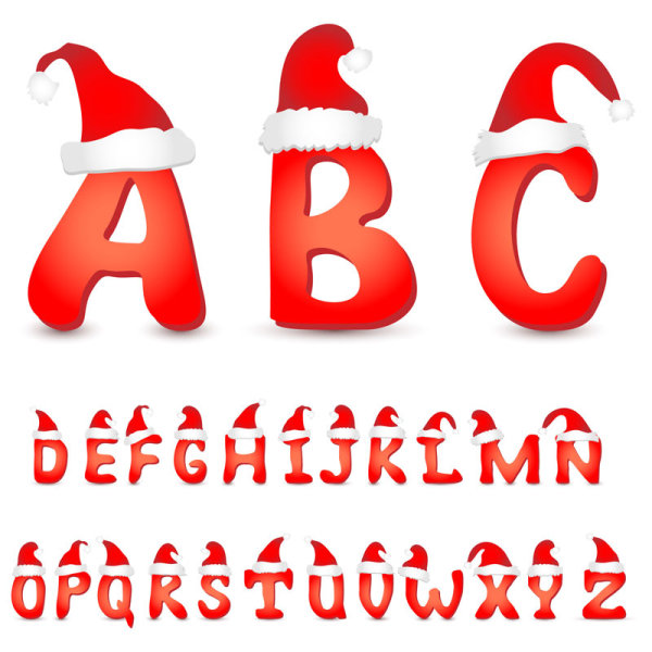 Cute Christmas letter 02 - vector material