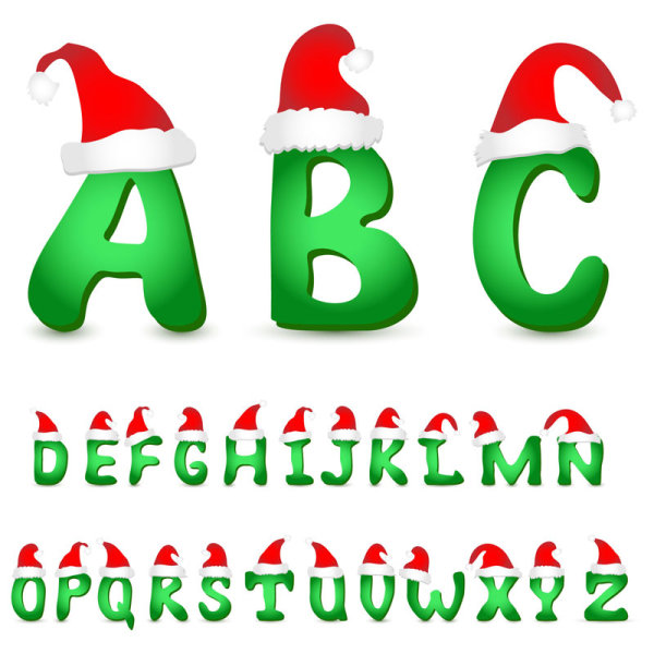 Cute Christmas letter 03 - vector material