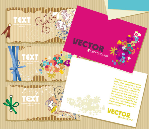 Beautiful card material 01 - vector material