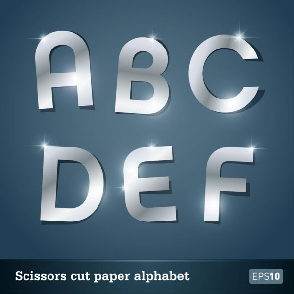 Star Paper-cut letters 03 - Vector material
