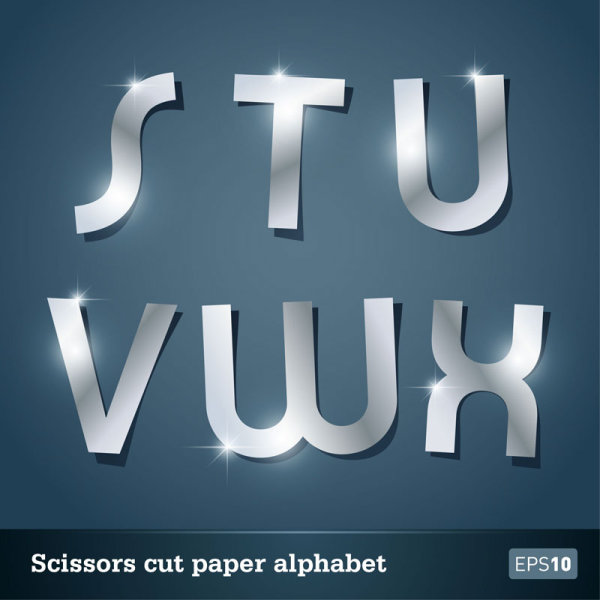 Star Paper-cut letters 05 - Vector material