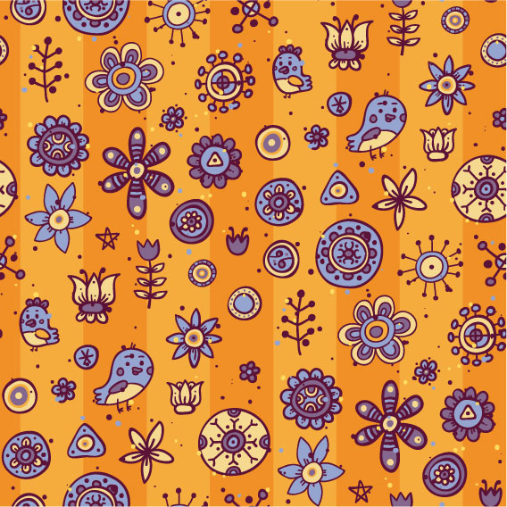 Cartoon patterned background 04 - vector material