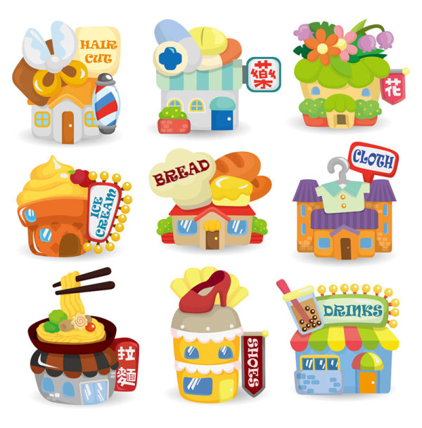 Cute cartoon house 01 - vector material