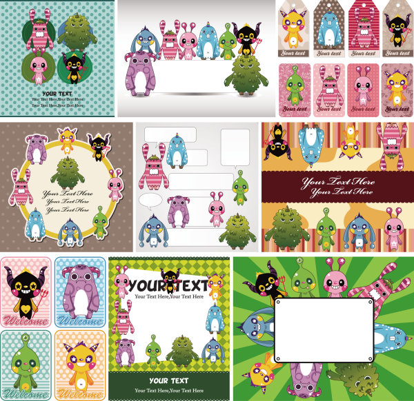 Cartoon illustrator of children 03 - vector material