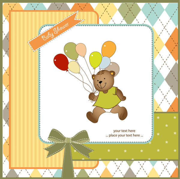 Cute cartoon background 02 - vector material