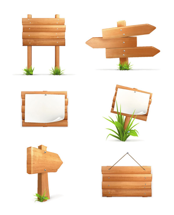 Wooden sign 04 - vector material