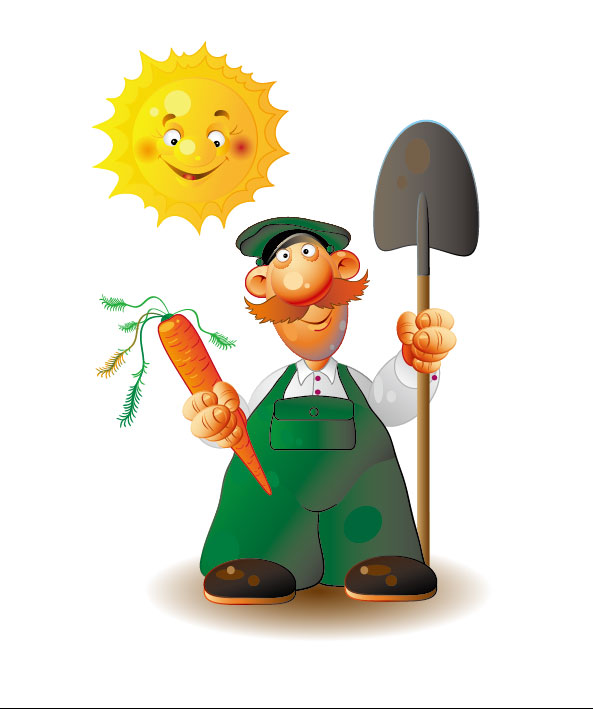 Farm workers 03 - vector material