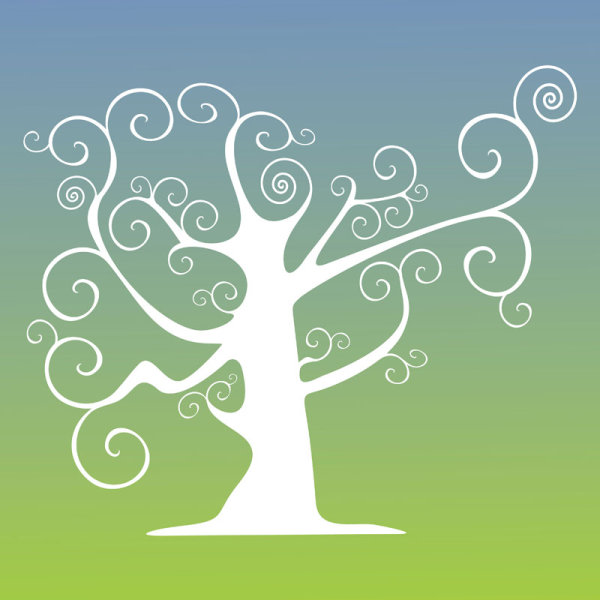 Fine branches silhouette 04 - vector material