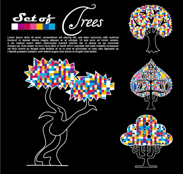 Abstract tree background vector material 01 - vector material