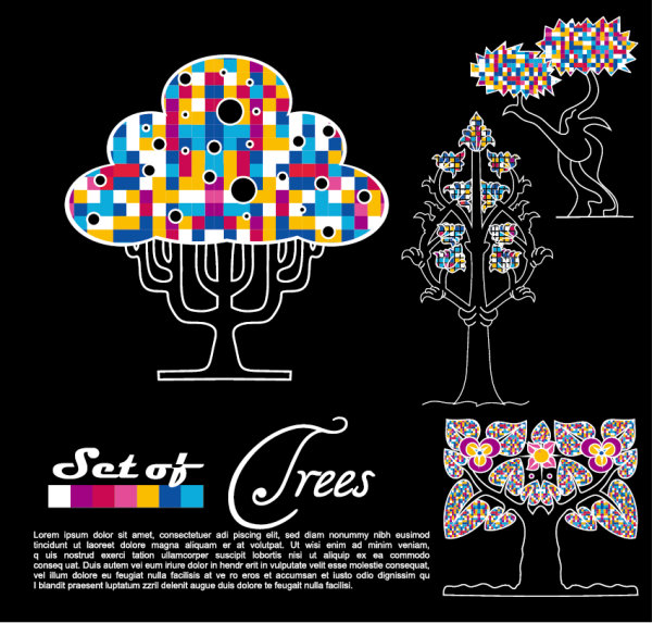 Abstract tree background vector material 02 - vector material